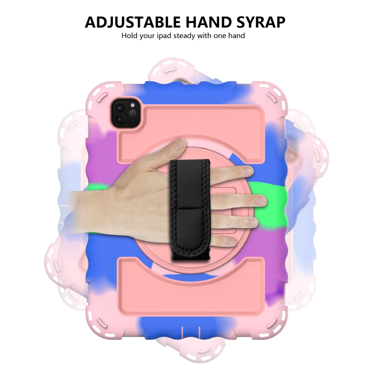 For iPad Pro 11 (2020) PC + Silicone Shockproof Combination Tablet Case with 360 Degree Rotating Holder & Handle(Colorful+Rose Gold) - iPad Pro 11 (2020) Cases by buy2fix | Online Shopping UK | buy2fix