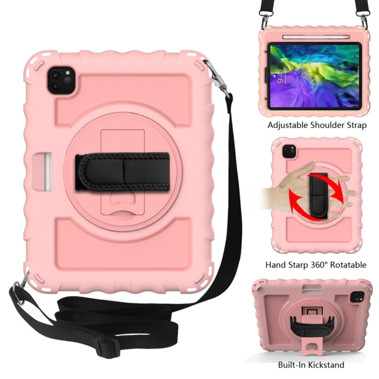 For iPad Pro 11 (2020) PC + Silicone Shockproof Combination Tablet Case with 360 Degree Rotating Holder & Handle(Rose Gold) - iPad Pro 11 (2020) Cases by buy2fix | Online Shopping UK | buy2fix