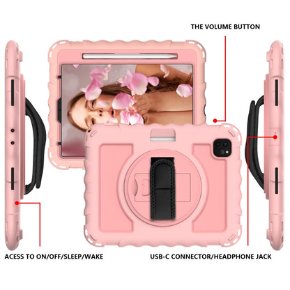 For iPad Pro 11 (2020) PC + Silicone Shockproof Combination Tablet Case with 360 Degree Rotating Holder & Handle(Rose Gold) - iPad Pro 11 (2020) Cases by buy2fix | Online Shopping UK | buy2fix