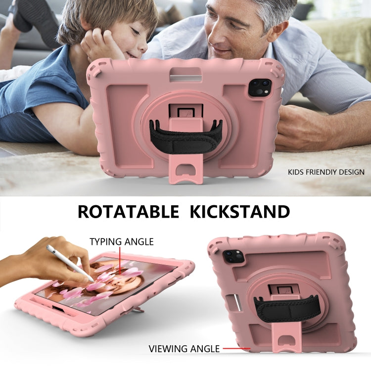 For iPad Pro 11 (2020) PC + Silicone Shockproof Combination Tablet Case with 360 Degree Rotating Holder & Handle(Rose Gold) - iPad Pro 11 (2020) Cases by buy2fix | Online Shopping UK | buy2fix
