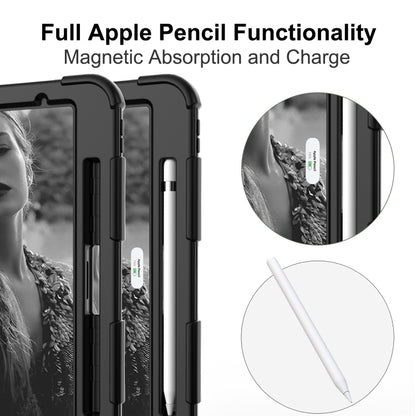 For iPad Pro 11 (2020) Shockproof Two-Color Silicone Protection Tablet Case with Holder & Pen Slot(Black) - iPad Pro 11 (2020) Cases by buy2fix | Online Shopping UK | buy2fix