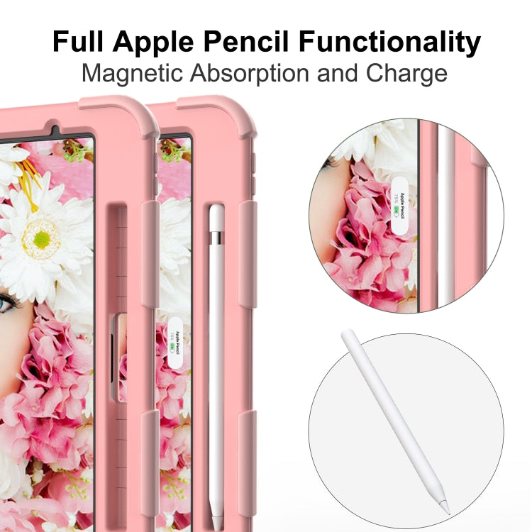 For iPad Pro 11 (2020) Shockproof Two-Color Silicone Protection Tablet Case with Holder & Pen Slot(Rose Gold) - iPad Pro 11 (2020) Cases by buy2fix | Online Shopping UK | buy2fix