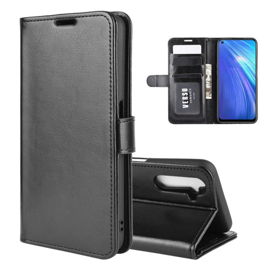 For OPPO Realme 6 R64 Texture Single Horizontal Flip Protective Case with Holder & Card Slots & Wallet& Photo Frame(Black) by buy2fix