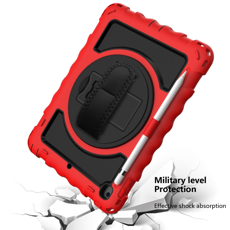 For iPad 9.7 (2018) & (2017) 360 Degree Rotation PC + Silicone Shockproof Combination Case with Holder & Hand Grip Strap & Neck Strap(Red) - iPad 9.7 (2018) & (2017) Cases by buy2fix | Online Shopping UK | buy2fix