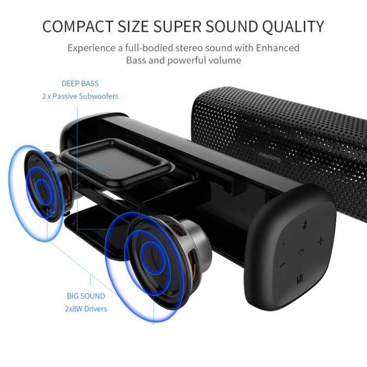 meidong MD-6110 Portable wireless Bluetooth Speaker Stereo 15W TF Music Subwoofer Metal Speakers for Outdoor - Desktop Speaker by meidong | Online Shopping UK | buy2fix