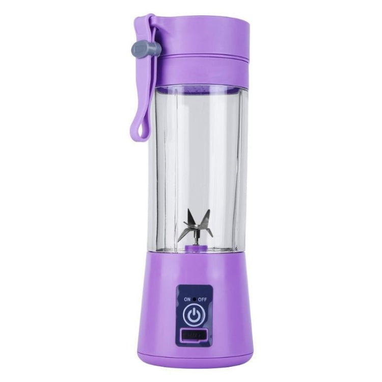 USB Rechargeable Electric Automatic Vegetable Fruit Citrus Orange Juice Maker Cup Mixer Bottle (380ML)(6 Blades Purple) by buy2fix