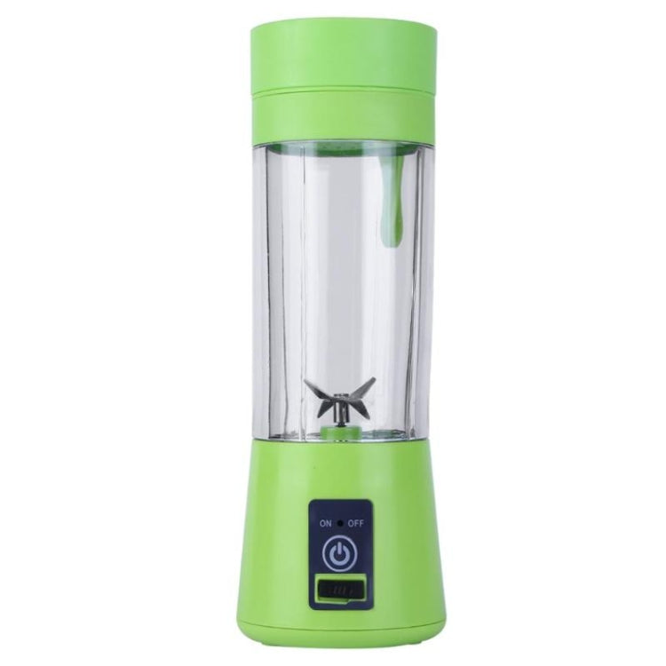 USB Rechargeable Electric Automatic Vegetable Fruit Citrus Orange Juice Maker Cup Mixer Bottle (380ML)(4 Blades Green) by buy2fix