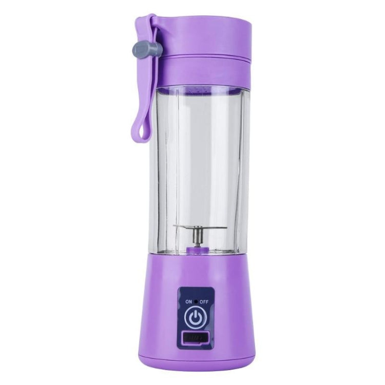 USB Rechargeable Electric Automatic Vegetable Fruit Citrus Orange Juice Maker Cup Mixer Bottle (380ML)(2 Blades Purple) by buy2fix