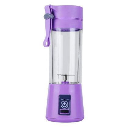 USB Rechargeable Electric Automatic Vegetable Fruit Citrus Orange Juice Maker Cup Mixer Bottle (380ML)(2 Blades Purple) by buy2fix