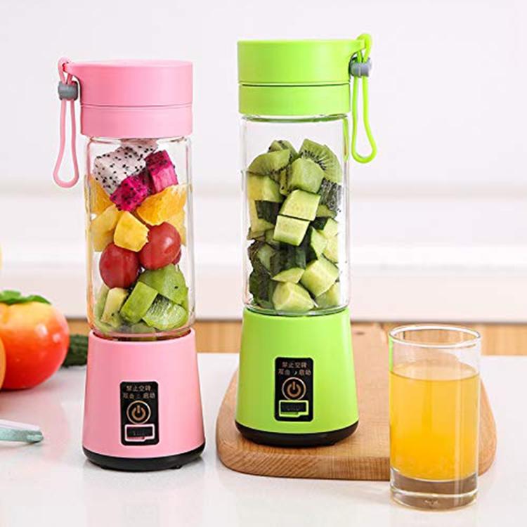 USB Rechargeable Electric Automatic Vegetable Fruit Citrus Orange Juice Maker Cup Mixer Bottle (380ML)(6 Blades Purple) by buy2fix