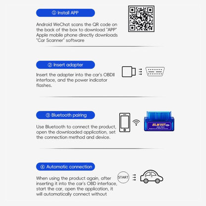 New OBD V2.1 mini ELM327 OBD2 Bluetooth Auto Scanner OBDII 2 Car ELM 327 Tester Diagnostic Tool for Android Windows Symbian by buy2fix