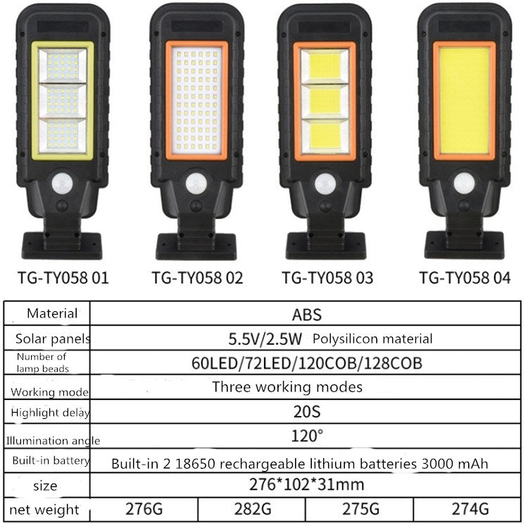 72 LED Solar Lamp Body Induction Wall Lamp LED Outdoor Waterproof Lighting Street Lamp(Green Edge) - Solar Lights by buy2fix | Online Shopping UK | buy2fix