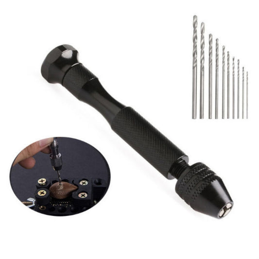 11 In1 Mini Manual Drill With Drill Plastic Walnut Wenwan Punching Tool by buy2fix