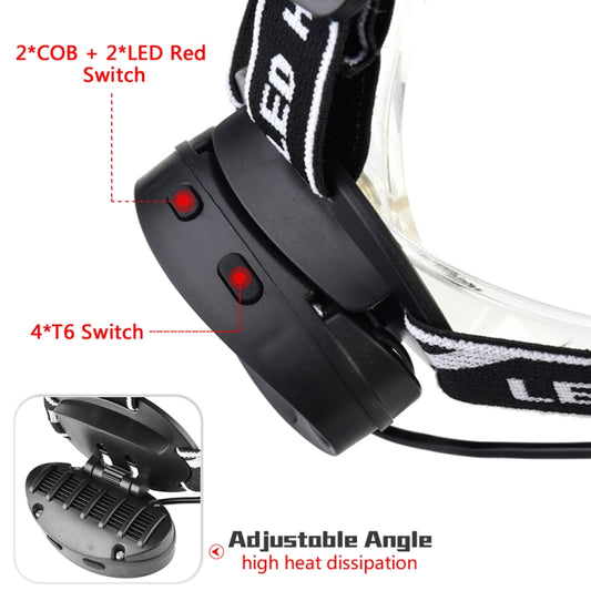 300-400LM 4 x XML-T6 + 2 x COB + 2 x Red LED Head Lamp Flashlight Torch Lantern by buy2fix