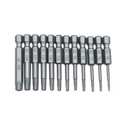 12pcs / Set 50mm Plum Blossom Hollow Bit Multifunctional Peeling Bit Set - Screwdriver Tools by buy2fix | Online Shopping UK | buy2fix