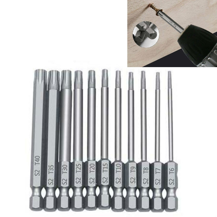 11pcs / Set 75mm Plum Blossom Hollow Bit Multifunctional Peeling Bit Set - Screwdriver Tools by buy2fix | Online Shopping UK | buy2fix