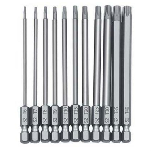 11pcs / Set 100mm Plum Blossom Hollow Bit Multifunctional Peeling Bit Set by buy2fix