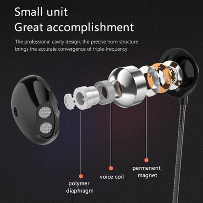 PTM D31 Hands Free Call Stereo Bass Earphones with Mic for Samsung / Xiaomi Phones(Silver) - In Ear Wired Earphone by PTM | Online Shopping UK | buy2fix