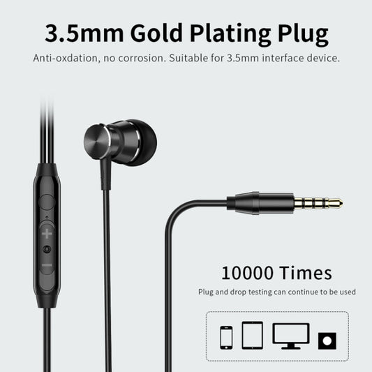 Langsdom M305 Bass Earphone for Phone 3.5mm In-ear Metal Earphones with HD Mic Earbuds for xiaomi iPhone Samsung(M305 Black) by Langsdom
