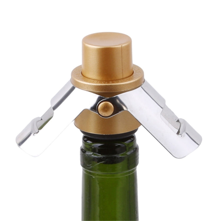 Push-button Stainless Steel Pumping Champagne Stopper Sparkling Champagne Snap Wing Vacuum Wine Stopper(Black) by buy2fix