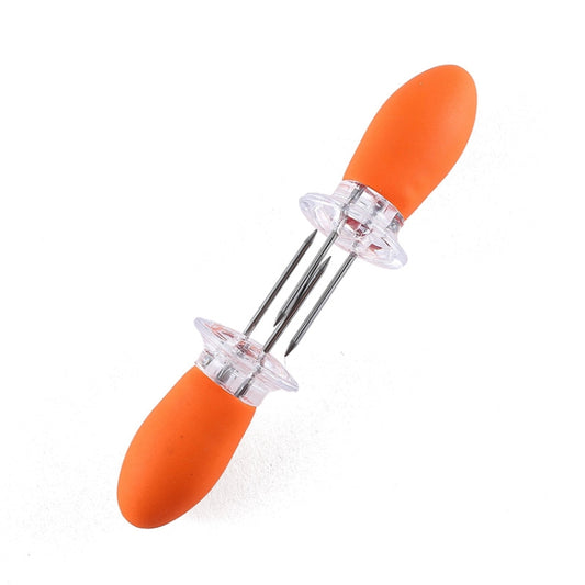 5 Pairs Outdoor BBQ Stainless Steel Corn Fork Fruit Fork Corn Device(Orange) by buy2fix