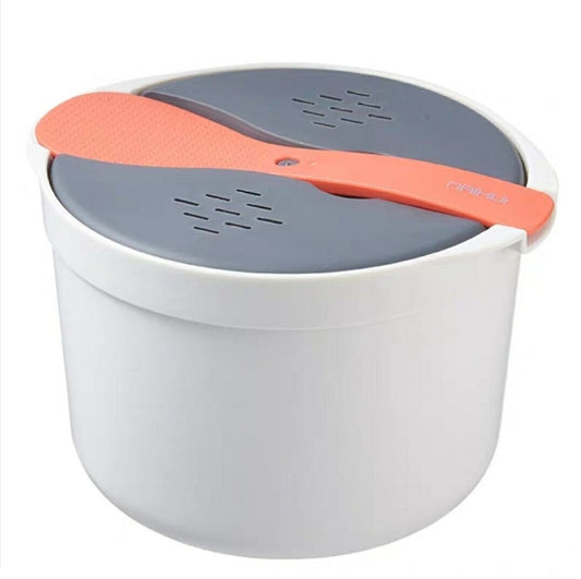 Kitchenware Microwave Oven Utensils Rrice Cooker Heating Steamer Pot Steamed Rice Box(Bright Orange) by buy2fix