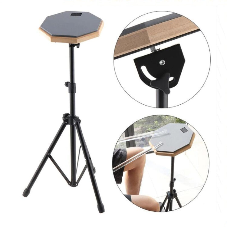 8 Inch Rubber Wooden Dumb Drum Practice Training Drum Pad with Stand(Gray) - Percussion Accessories by buy2fix | Online Shopping UK | buy2fix