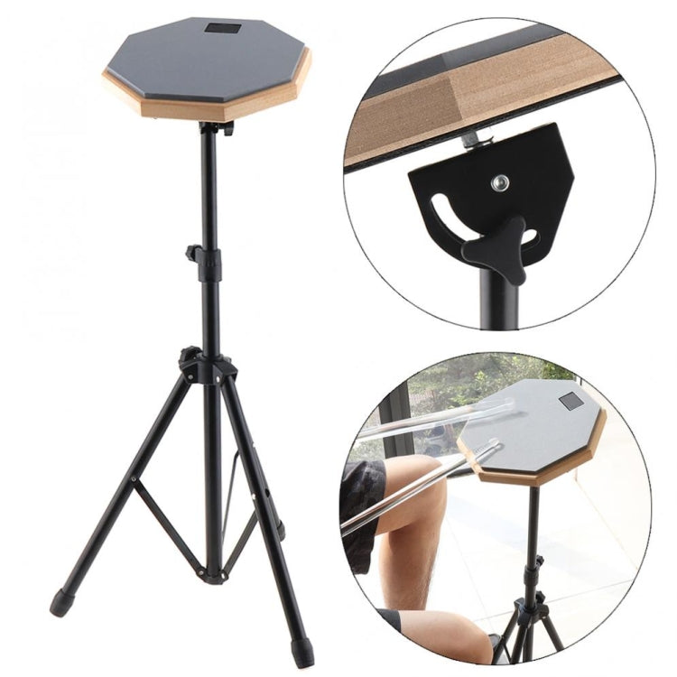 8 Inch Rubber Wooden Dumb Drum Practice Training Drum Pad with Stand(Gray) - Percussion Accessories by buy2fix | Online Shopping UK | buy2fix