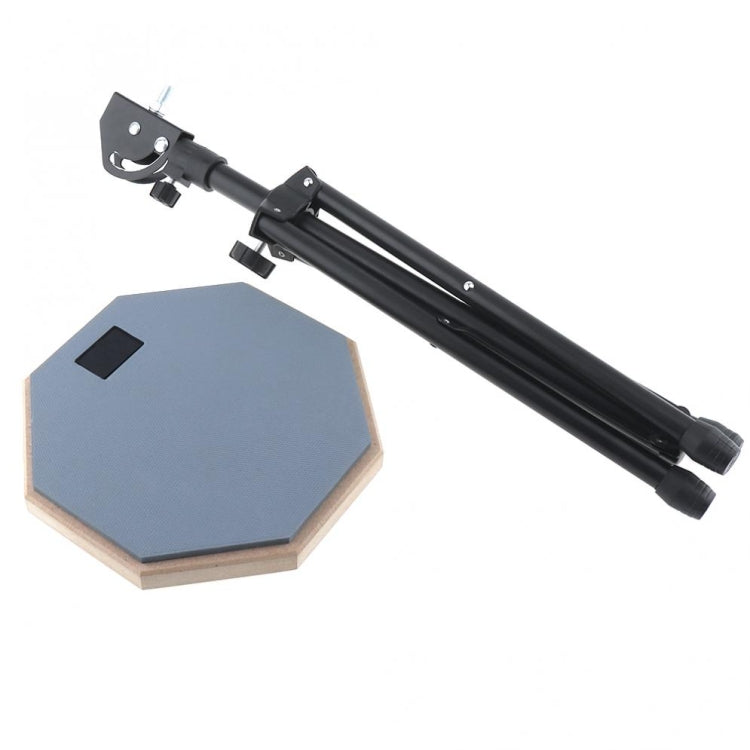 8 Inch Rubber Wooden Dumb Drum Practice Training Drum Pad with Stand(Gray) - Percussion Accessories by buy2fix | Online Shopping UK | buy2fix