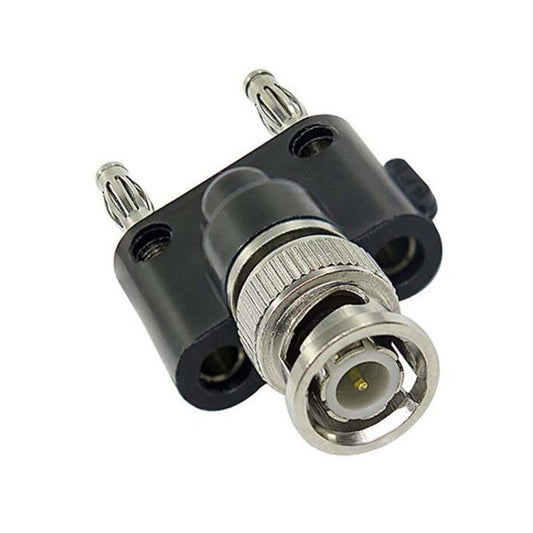 5pcs BNC Male to Dual 4mm Banana Female Plug Stackable Type Binding Male Connector(Black) by buy2fix