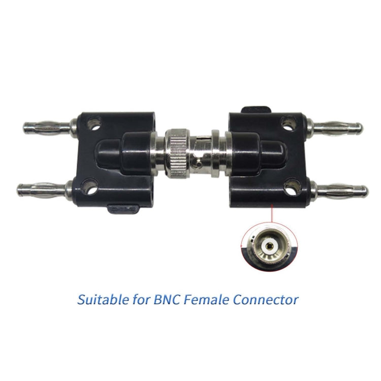 5pcs BNC Male to Dual 4mm Banana Female Plug Stackable Type Binding Male Connector(Black) by buy2fix