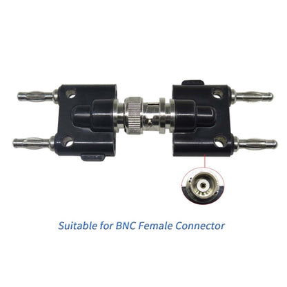 5pcs BNC Male to Dual 4mm Banana Female Plug Stackable Type Binding Male Connector(Black) by buy2fix