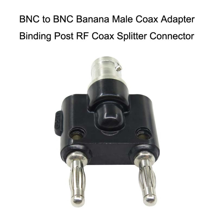 5pcs BNC Female To Dual Banana Plug Adapter Binding Male Connector(Black) by buy2fix