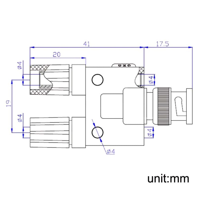 5pcs BNC Male Plug To Two Banana Jack Female Connector RF Adapter(Black) by buy2fix