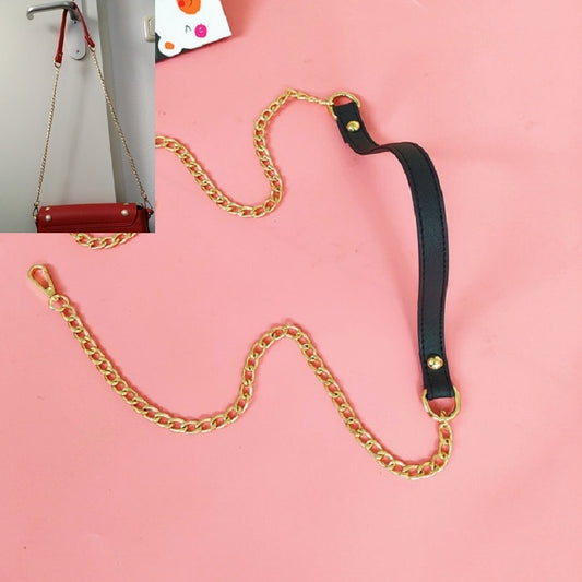 Women Bag PU Leather Chain Long Shoulder Strap Bag Accessories(Cross Pattern Black) by buy2fix