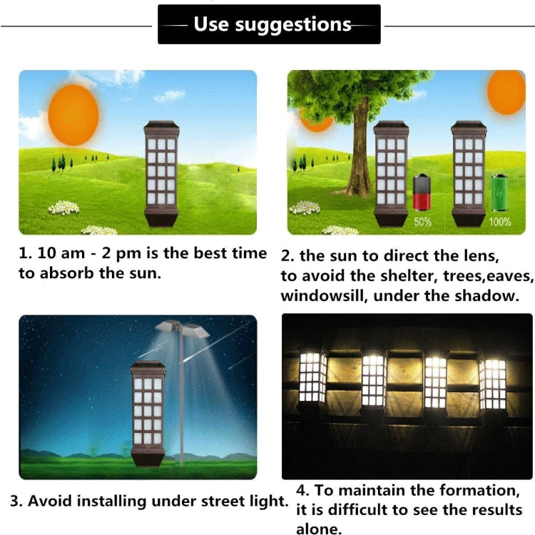 Extended Outdoor Solar Wall Lamp IP65 Waterproof Courtyard Garden Villa Wall Fence Stair Light(White Light) - Solar Lights by buy2fix | Online Shopping UK | buy2fix