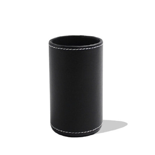 Faux Leather Leather Penholder Desk Supplies Organizer(Black) by buy2fix