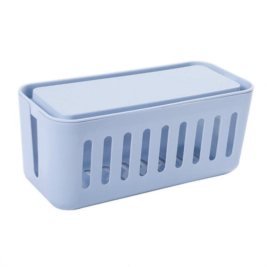 Safety Household Desktop Power Cable Storage Box Charger Socket Organizer(Blue) by buy2fix