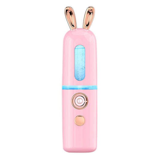 Facial Steamer Nano Spray Water Replenishing Instrument Portable Cold Spray Machine Charging Beauty Instrument Automatic Alcohol Sprayer, Style:Cute Rabbit(Pink) by buy2fix