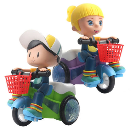 Electric Universal Stunt Tricycle Rotating Cartoon Toy Car with Light Music, Random Color Delivery(Boy) - Music Toys by buy2fix | Online Shopping UK | buy2fix