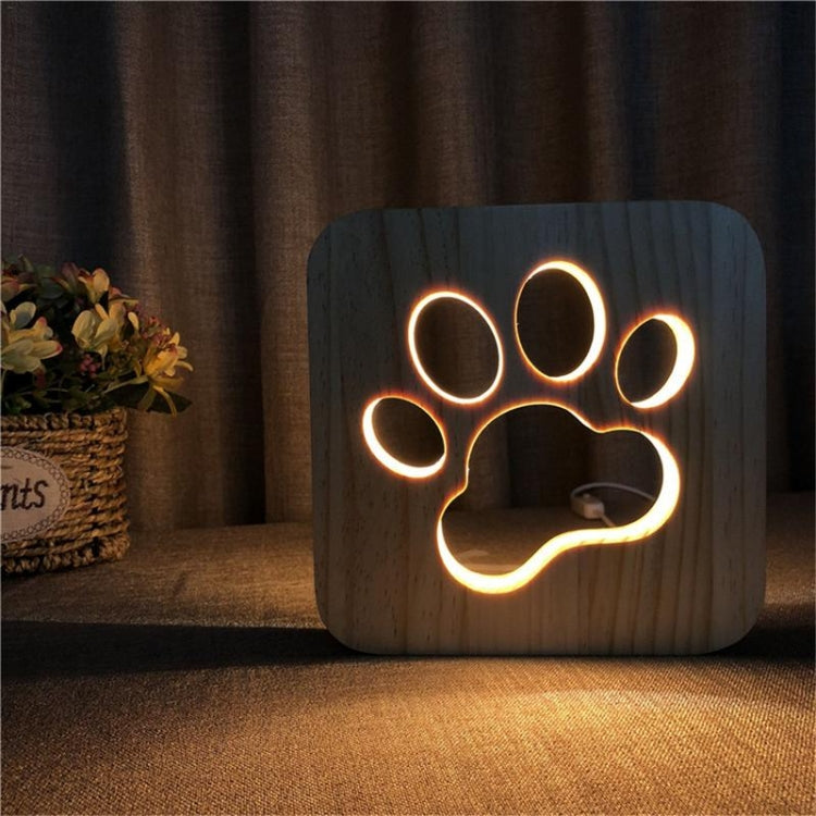 Creative Shape Wooden Night Lamp Bedroom Decoration Warm Light LED(Paw) - Novelty Lighting by buy2fix | Online Shopping UK | buy2fix