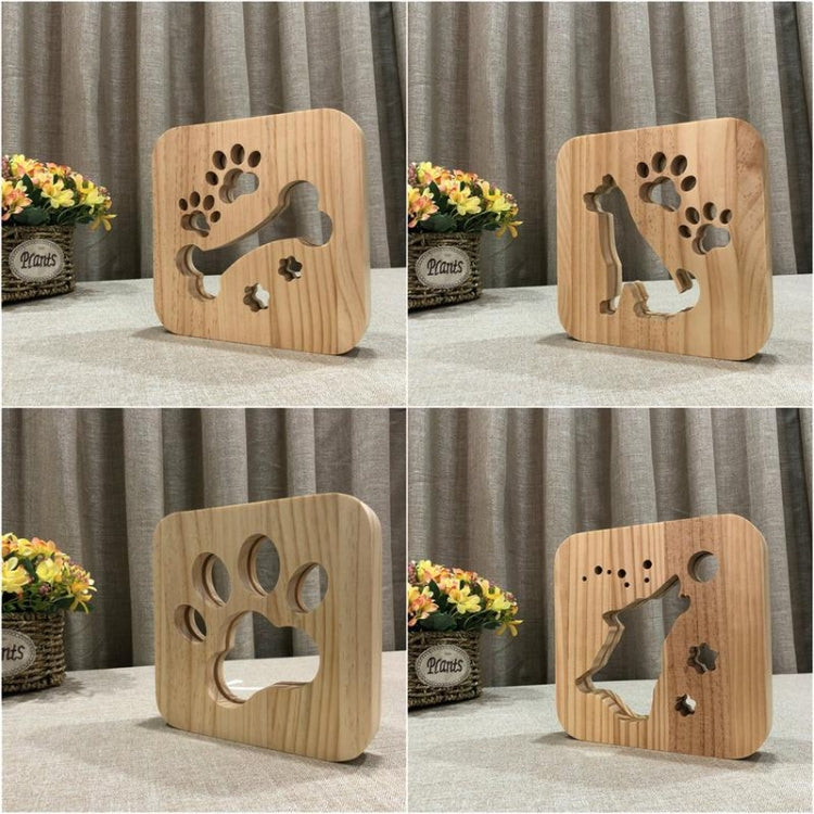 Creative Shape Wooden Night Lamp Bedroom Decoration Warm Light LED(Paw) - Novelty Lighting by buy2fix | Online Shopping UK | buy2fix