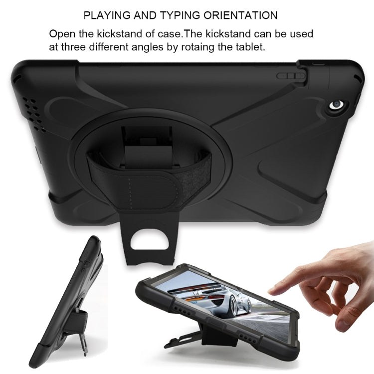 360 Degree Rotation Silicone Protective Cover with Holder and Hand Strap and Long Strap for iPad 5 / iPad Air(Red) - iPad 9.7 (2018) & (2017) Cases by buy2fix | Online Shopping UK | buy2fix