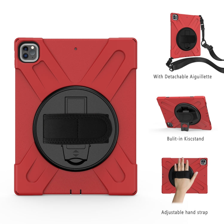 360 Degree Rotation Silicone + PC Case with Strap for iPad Pro 12.9 2018 (Red) - iPad Pro 12.9 (2018) Cases by buy2fix | Online Shopping UK | buy2fix