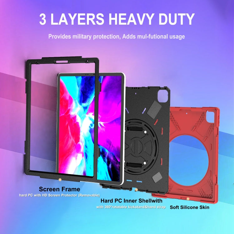 360 Degree Rotation Silicone + PC Case with Strap for iPad Pro 12.9 2018 (Red) - iPad Pro 12.9 (2018) Cases by buy2fix | Online Shopping UK | buy2fix
