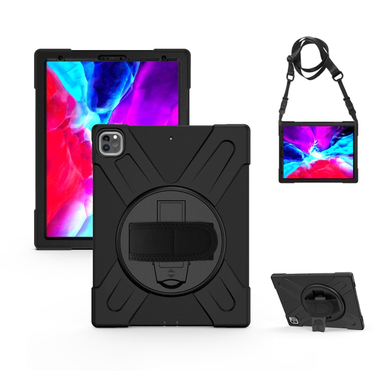 360 Degree Rotation Silicone + PC Case with Strap for iPad Pro 12.9 2018(Black) - iPad Pro 12.9 (2018) Cases by buy2fix | Online Shopping UK | buy2fix
