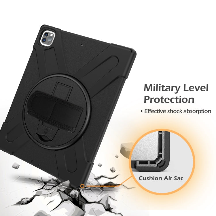 360 Degree Rotation Silicone + PC Case with Strap for iPad Pro 12.9 2018(Black) - iPad Pro 12.9 (2018) Cases by buy2fix | Online Shopping UK | buy2fix