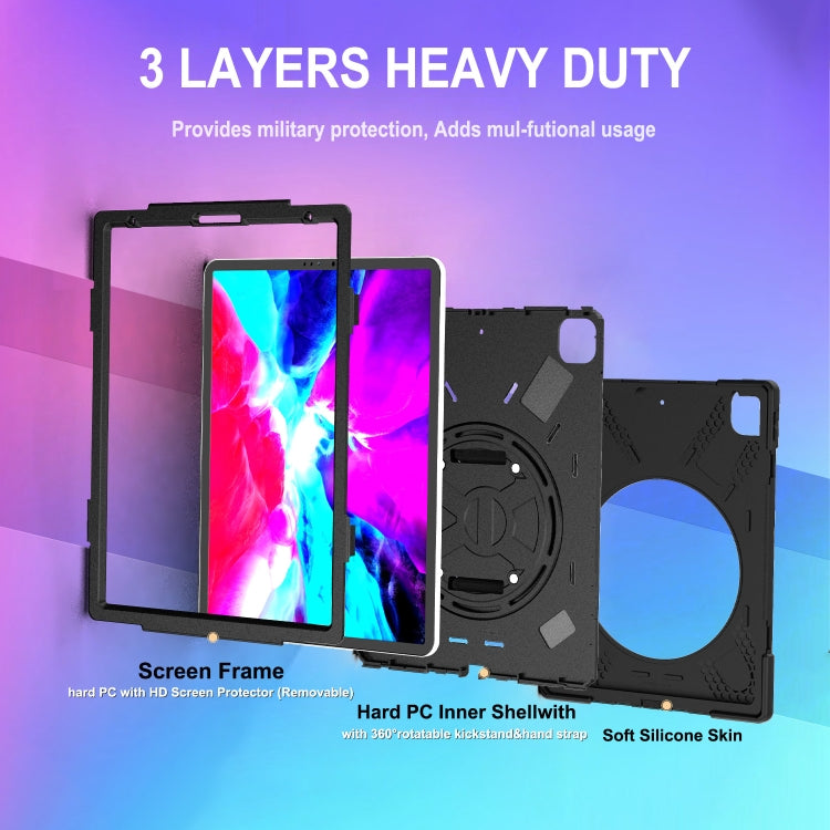 360 Degree Rotation Silicone + PC Case with Strap for iPad Pro 12.9 2018(Black) - iPad Pro 12.9 (2018) Cases by buy2fix | Online Shopping UK | buy2fix