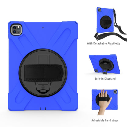 360 Degree Rotation Silicone + PC Case with Strap for iPad Pro 12.9 2018(Blue) - iPad Pro 12.9 (2018) Cases by buy2fix | Online Shopping UK | buy2fix