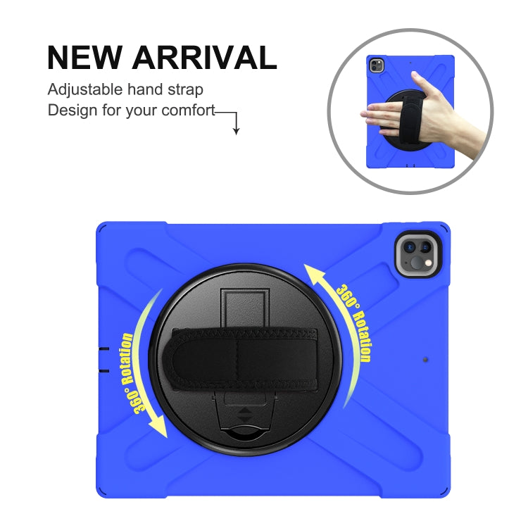 360 Degree Rotation Silicone + PC Case with Strap for iPad Pro 12.9 2018(Blue) - iPad Pro 12.9 (2018) Cases by buy2fix | Online Shopping UK | buy2fix